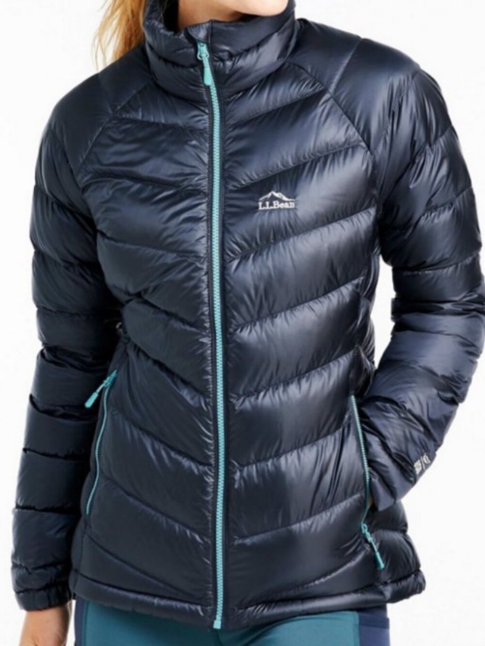 LL Bean Women's Ultralight 850 Navy Down Puffer Jacket Size PS
